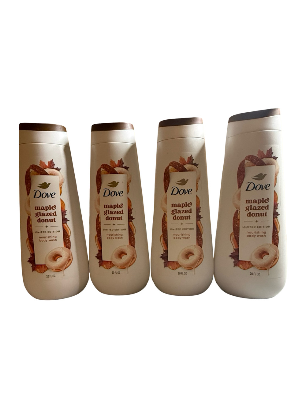 4 Pack Dove Limited Edition Maple Glazed Donut Nourishing Body Wash 20 fl oz